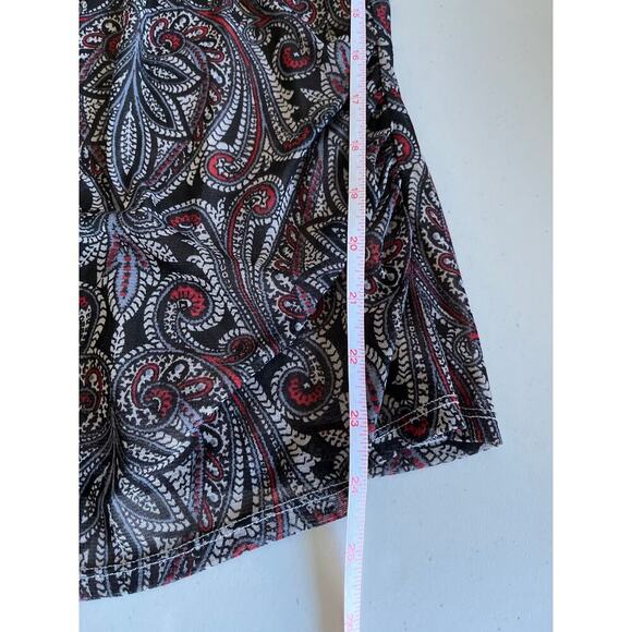 Y2K Babydoll Mesh Sheer Tank Top Paisley Slim Fitted Stretch Sz M - Picture 6 of 10